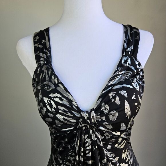 Taboo Metallic Animal Print Sheath Dress Women's Small Babydoll Y2K Club Bling - Picture 3 of 9